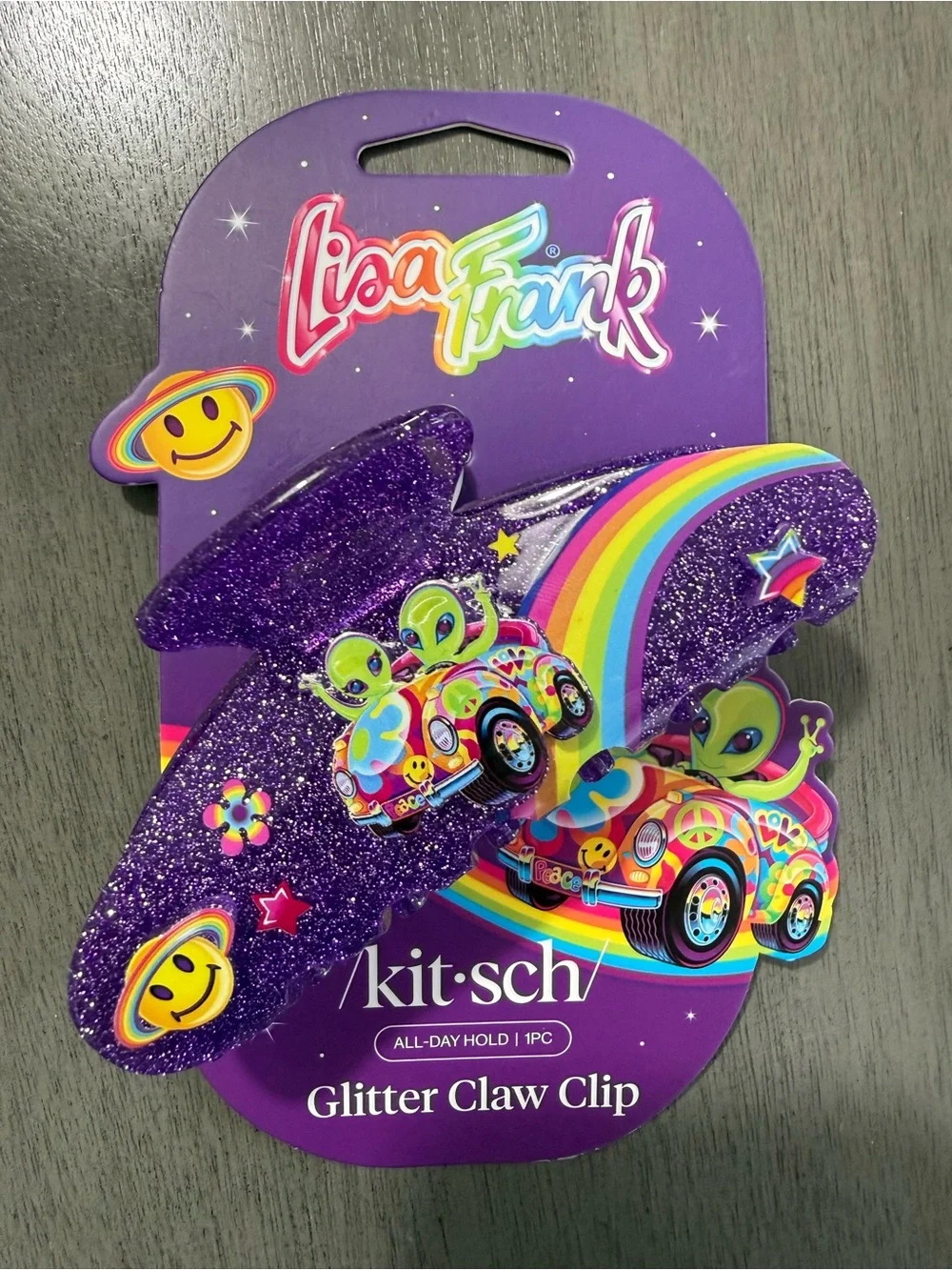 Lisa Frank glitter hair clip